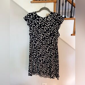 Diane Von Furstenberg Black and Cream Heart Pattern Dress